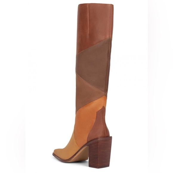 New Jeffrey Campbell x Free People Calimity KP Patchwork Colorblock Tall Leather - Picture 7 of 12